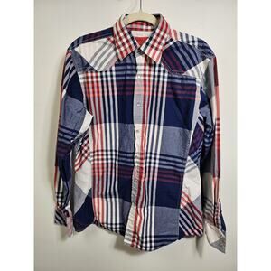 Patron Cito Men's Pearl Snap Button Up Casual Western Shirt Size M - Vintage USA